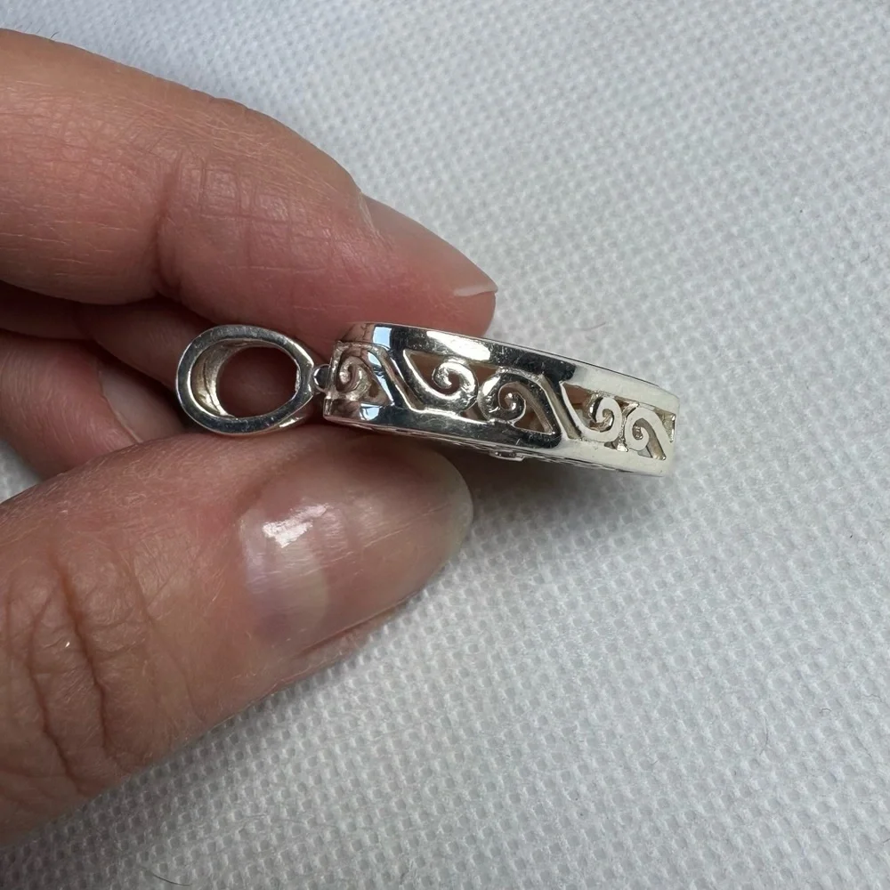 Vintage 925 Sterling Silver Pearl Heart Pendant